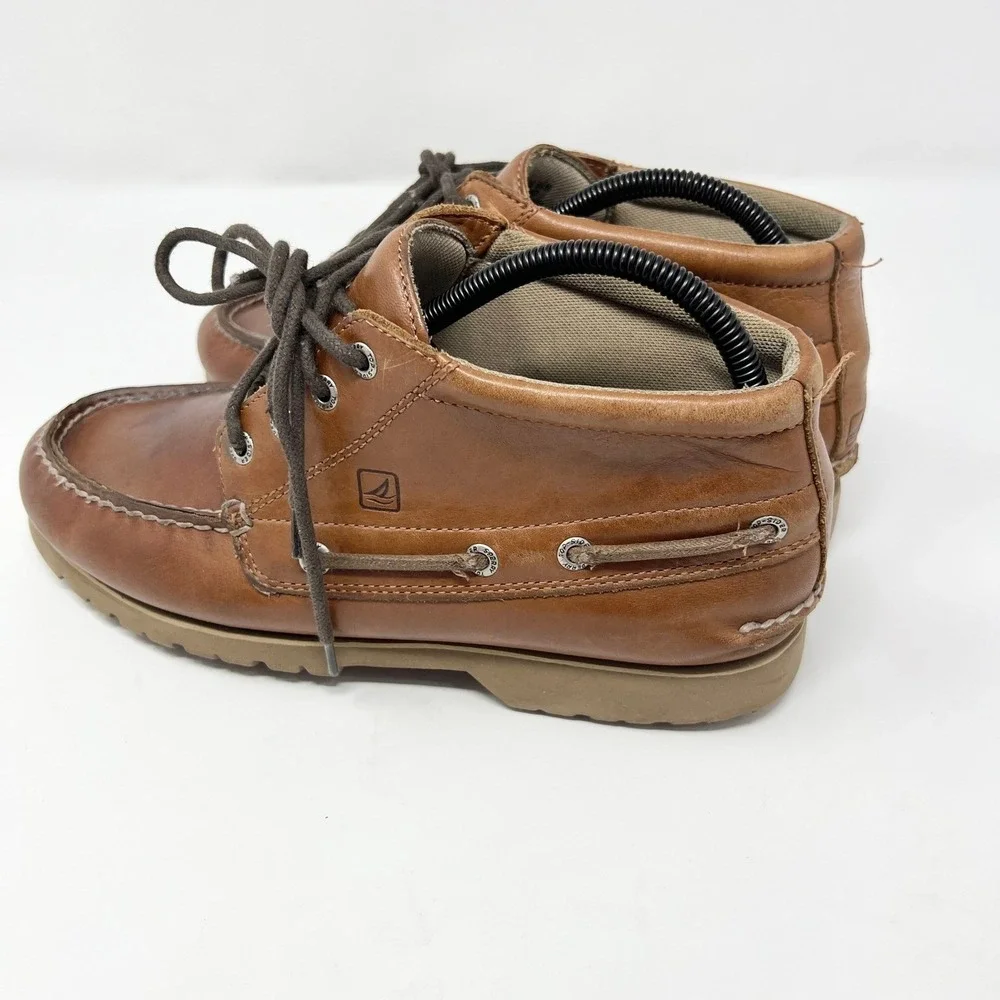 Sperry Top-Sider Tan Leather Moc Toe Chukka Ankle Boots Men's‎ 8.5 M Boat Shoes